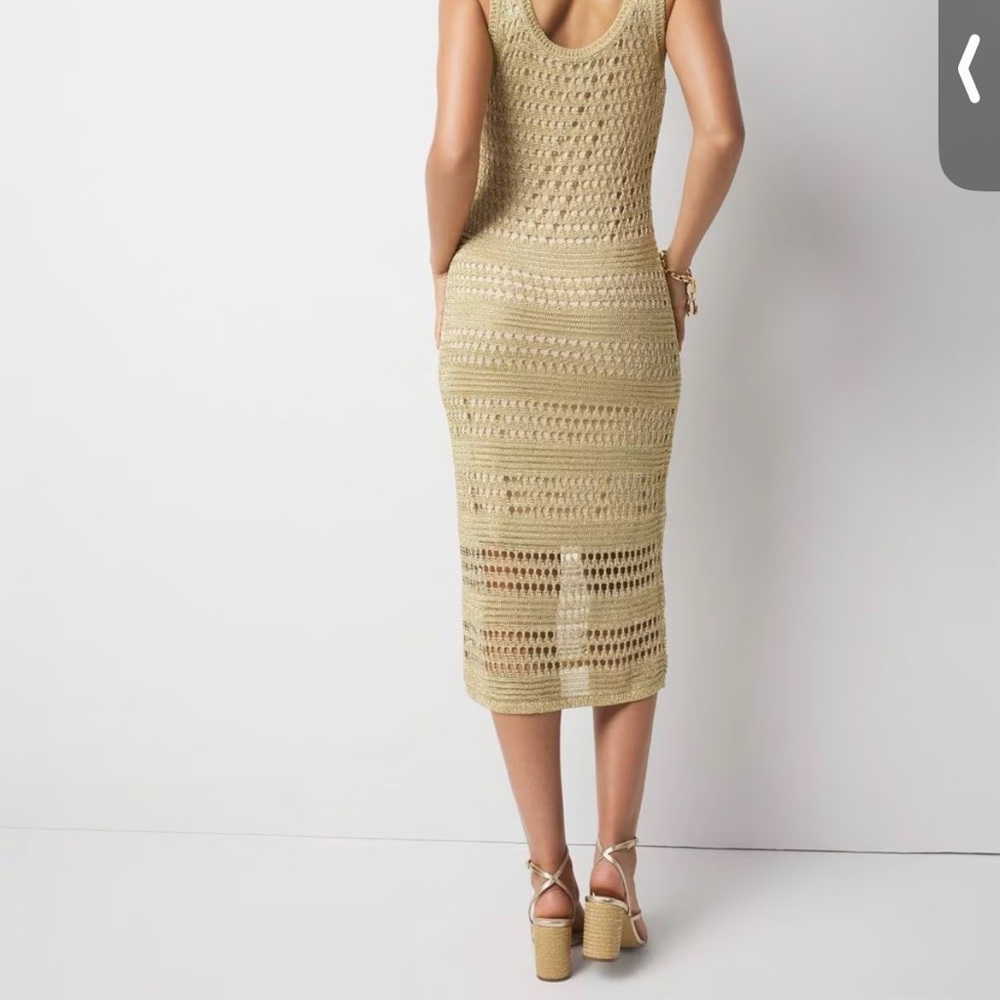 NWT WHBM size S Elegant Gold Knit Dress - Picture 6 of 7